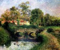 little bridge on the voisne osny 1883 Camille Pissarro Landscapes brook
